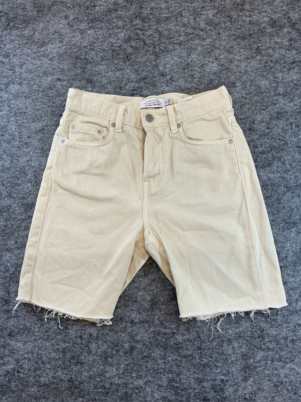 Stockholm Atelier & Other Stories Cream Cotton Cut Off Shorts QQQ